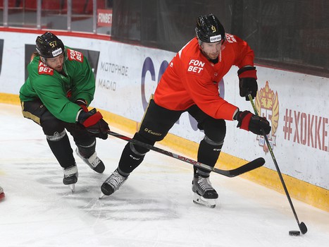 Тренировка «Авангарда» перед матчем с «Салаватом Юлаевым»