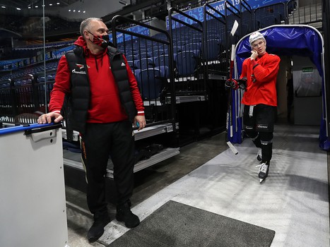 Раскатка «Авангарда» перед выездным матчем с московским «Динамо»