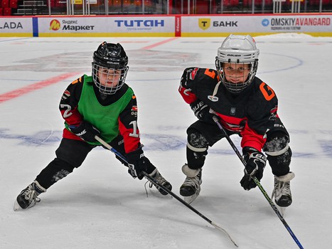 Тренировка воспитанников Хоккейной Академии «Авангард» 2019 года рождения на G-Drive Арене