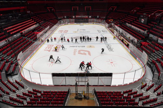 Тренировка «Авангарда» перед матчем с «Трактором»