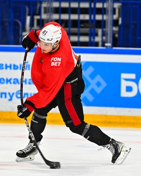 Раскатка «Авангарда» перед матчем в Уфе