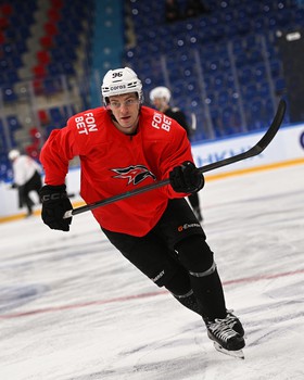 Тренировка «Авангарда» перед матчем в Нижнекамске