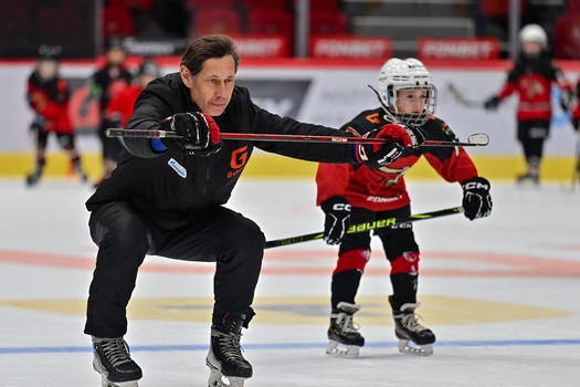 Тренировка воспитанников Хоккейной Академии «Авангард» 2019 года рождения на G-Drive Арене