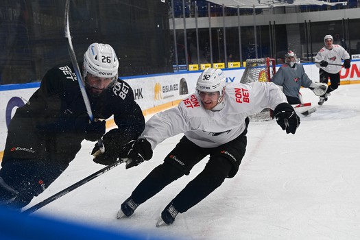 Тренировка «Авангарда» перед матчем в Нижнекамске
