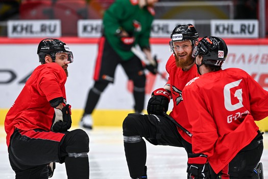 Раскатка «Авангарда» перед матчем со «Спартаком»