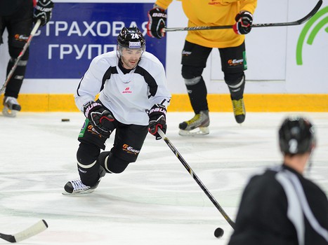 Раскатка "Авангарда" перед матчем с "Динамо" Мск 8 октября 2013