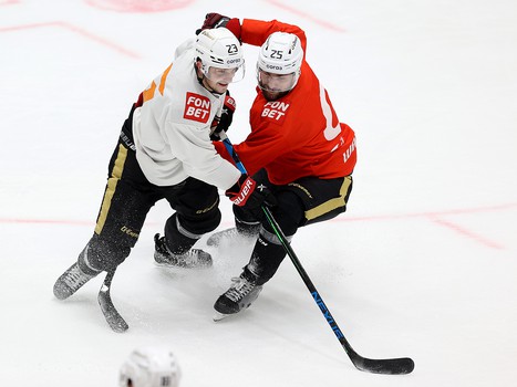 Раскатка «Авангарда» перед матчем в Хабаровске