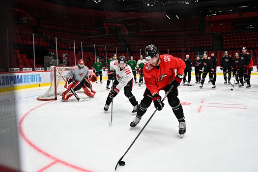 Раскатка «Авангарда» перед матчем с «Автомобилистом»