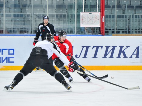 Раскатка "Авангарда" перед домашним матчем против рижского "Динамо"