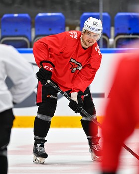 Раскатка «Авангарда» перед матчем в Нижнем Новгороде