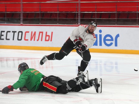 Раскатка «Авангарда» перед матчем с «Барысом»