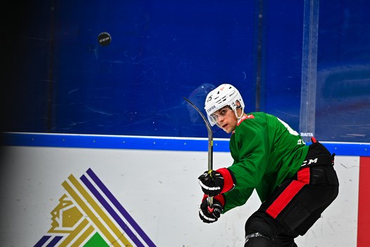 Раскатка «Авангарда» перед матчем в Уфе