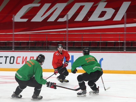 Раскатка «Авангарда» перед матчем с минским «Динамо»