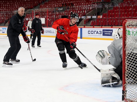 Раскатка «Авангарда» перед матчем с «Адмиралом»