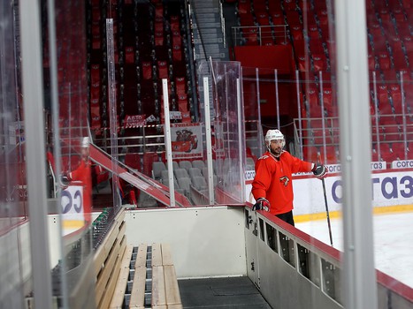 Тренировка «Авангарда» перед матчем в Екатеринбурге