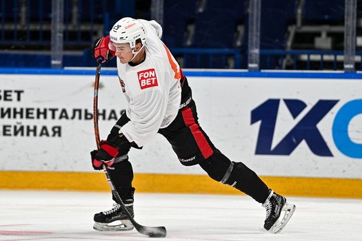 Раскатка «Авангарда» перед матчем в Ярославле