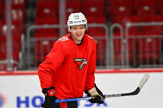 Раскатка «Авангарда» перед матчем в Челябинске