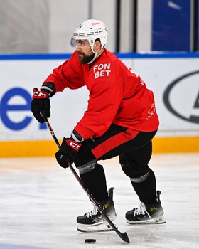 Раскатка «Авангарда» перед матчем в Тольятти