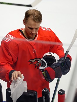 Тренировка «Авангарда» перед матчем в Уфе