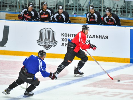 Раскатка "Авангарда" перед матчем с "Северсталью"