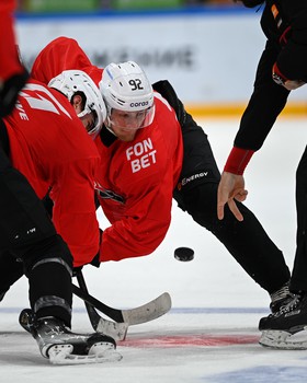 Раскатка «Авангарда» перед матчем в Магнитогорске