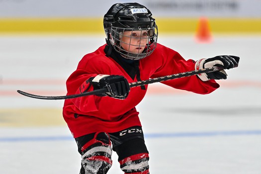 Тренировка воспитанников Хоккейной Академии «Авангард» 2019 года рождения на G-Drive Арене