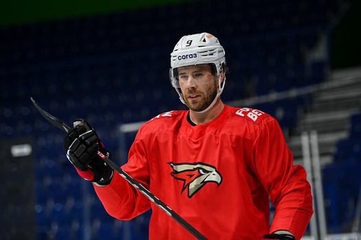 Раскатка «Авангарда» перед матчем в Уфе