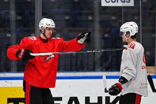 Раскатка «Авангарда» перед матчем в Минске