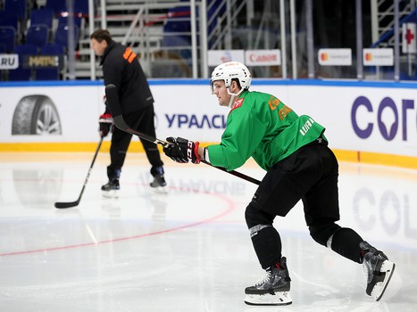 Тренировка «Авангарда» перед матчем в Уфе