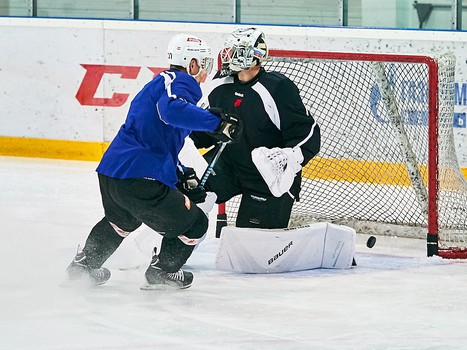 Тренировка "Авангарда" перед отъездом в Челябинск