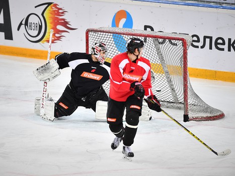 Раскатка "Авангарда" перед матчем со "Спартаком"