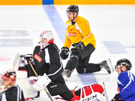 Раскатка "Авангарда" перед матчем с "Металлургом"