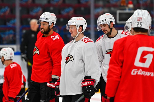 Раскатка «Авангарда» перед матчем в Магнитогорске