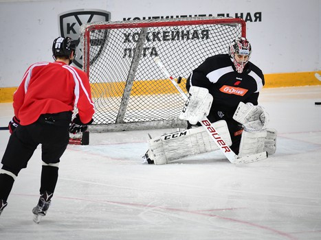 Раскатка "Авангарда" перед матчем с "Витязем"