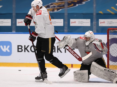 Раскатка «Авангарда» перед матчем в Сочи