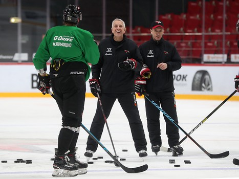 Раскатка «Авангарда» перед матчем с «Адмиралом»