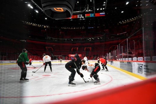 Тренировка «Авангарда» перед матчем с «Адмиралом»