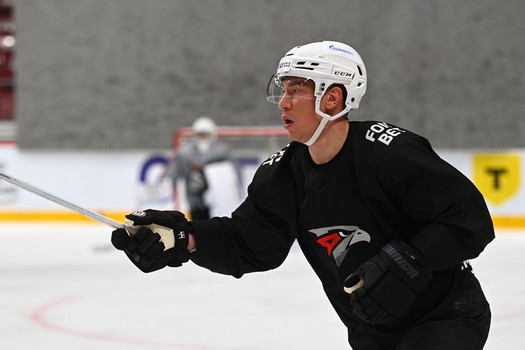 Раскатка «Авангарда» перед матчем в Челябинске