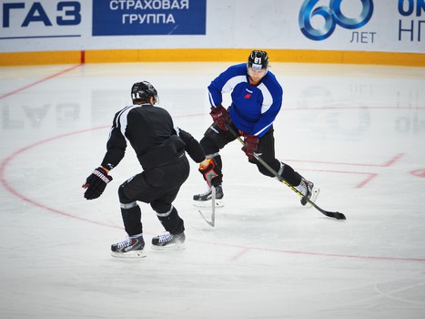 Раскатка "Авангарда" перед матчем с "Металлургом" Нк