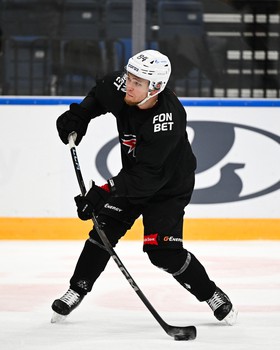 Раскатка «Авангарда» перед матчем в Минске