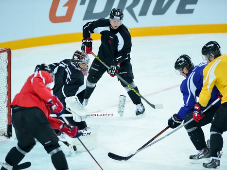 Раскатка "Авангарда" перед матчем с "Салаватом Юлаевым"