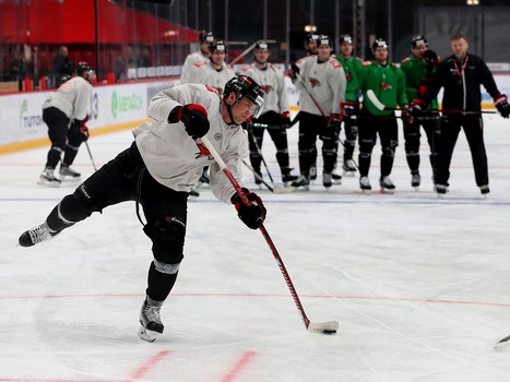 Раскатка «Авангарда» перед матчем с минским «Динамо»