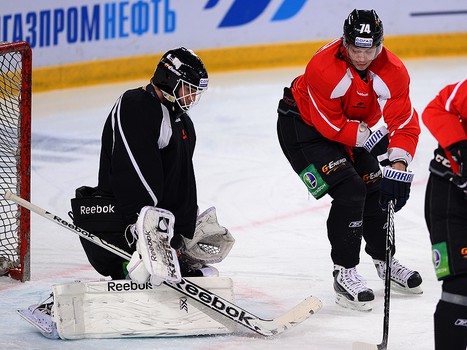 Раскатка "Авангарда" перед матчем с "Донбассом" 20.01.2014