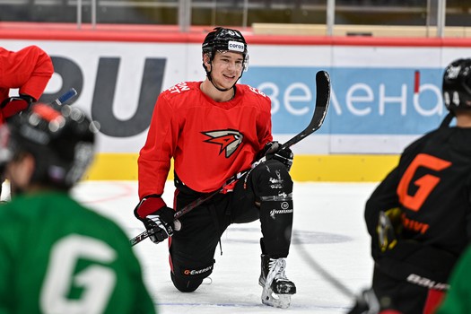 Тренировка «Авангарда» перед матчем с «Трактором»