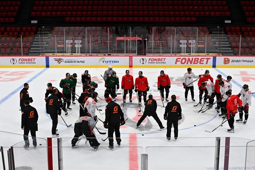 Раскатка «Авангарда» перед матчем с «Локомотивом»