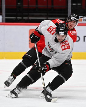 Тренировка «Авангарда» перед матчем с «Барысом»