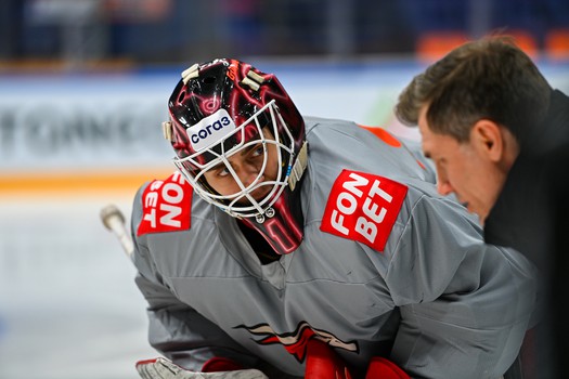 Тренировка «Авангарда» перед матчем в Казани