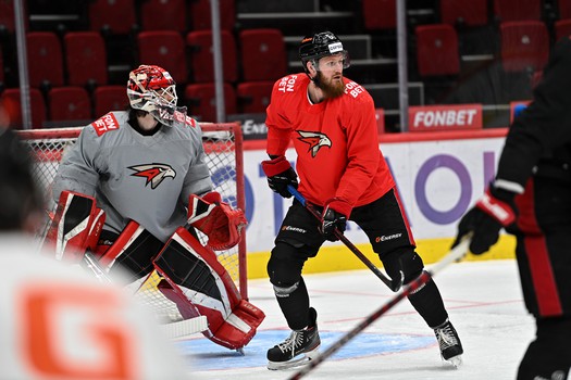 Тренировка «Авангарда» перед матчем с «Автомобилистом»