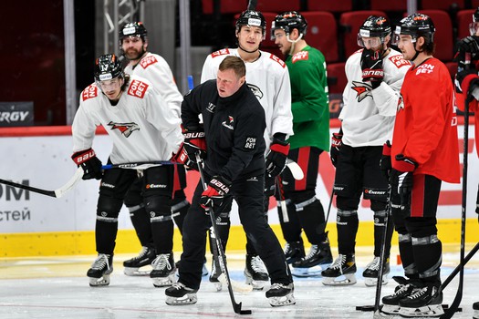 Раскатка «Авангарда» перед матчем с «Нефтехимиком»