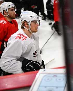 Раскатка «Авангарда» перед матчем в Челябинске